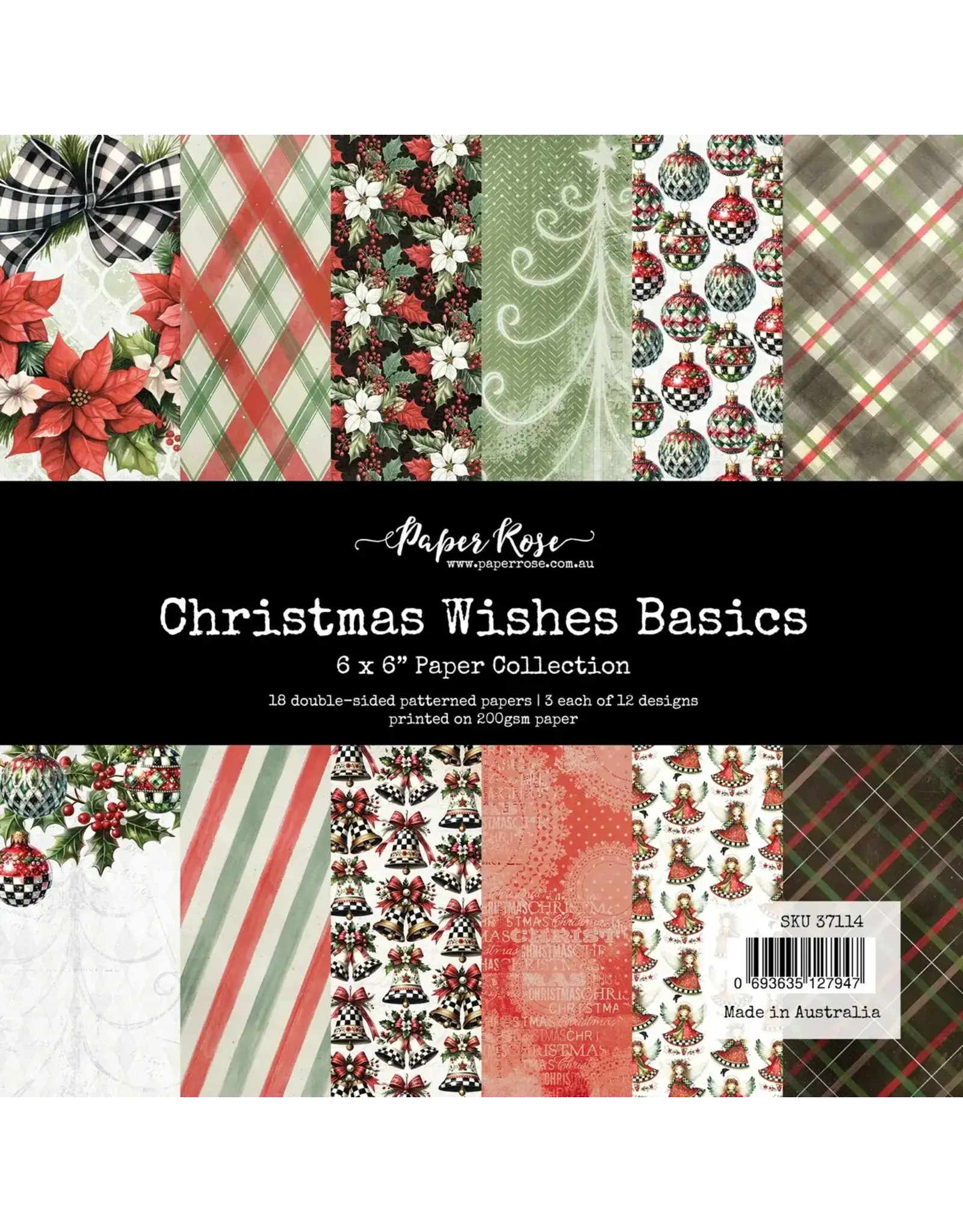 PAPER ROSE PAPER ROSE CHRISTMAS WISHES 6x6 BASICS PAPER COLLECTION