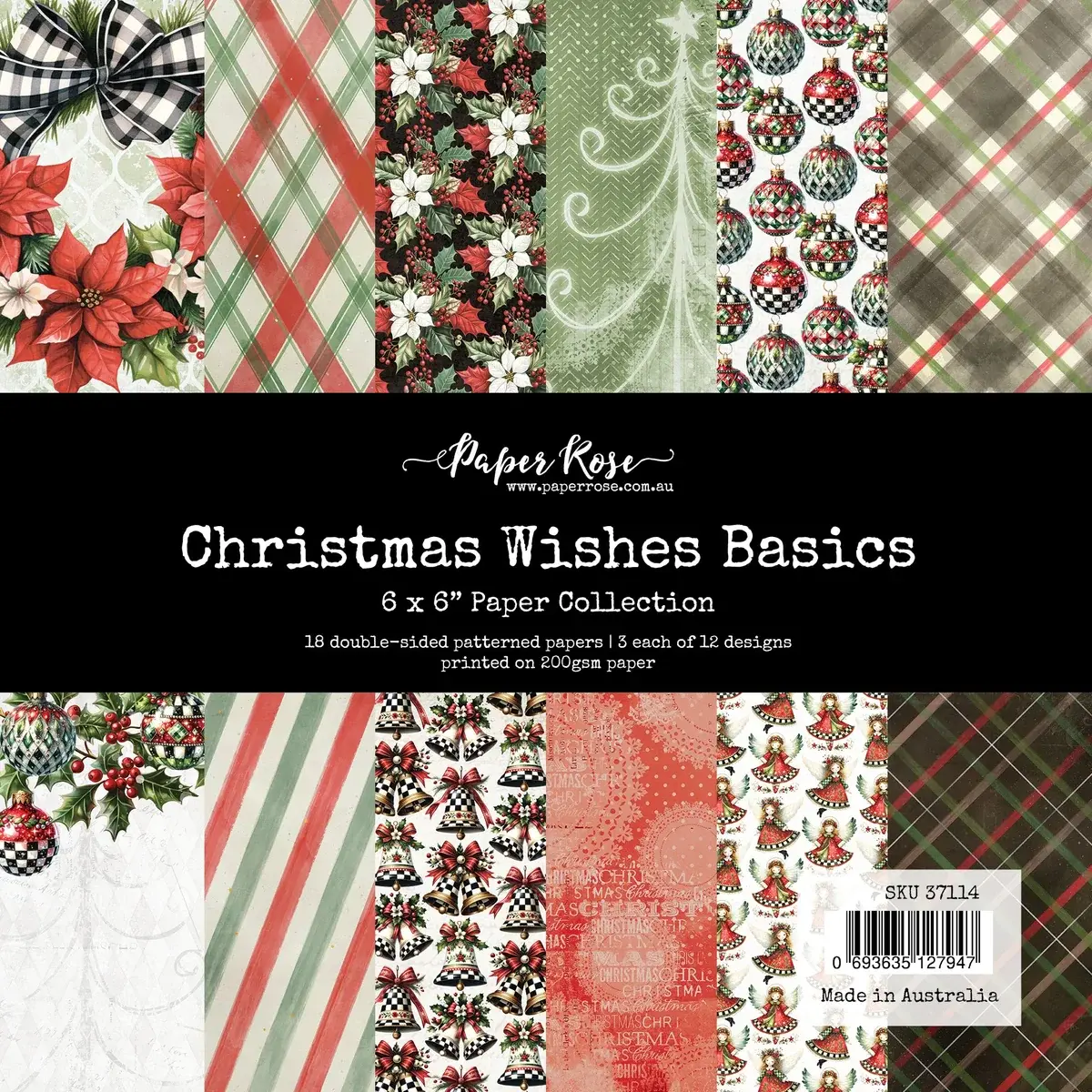 PAPER ROSE PAPER ROSE CHRISTMAS WISHES 6x6 BASICS PAPER COLLECTION