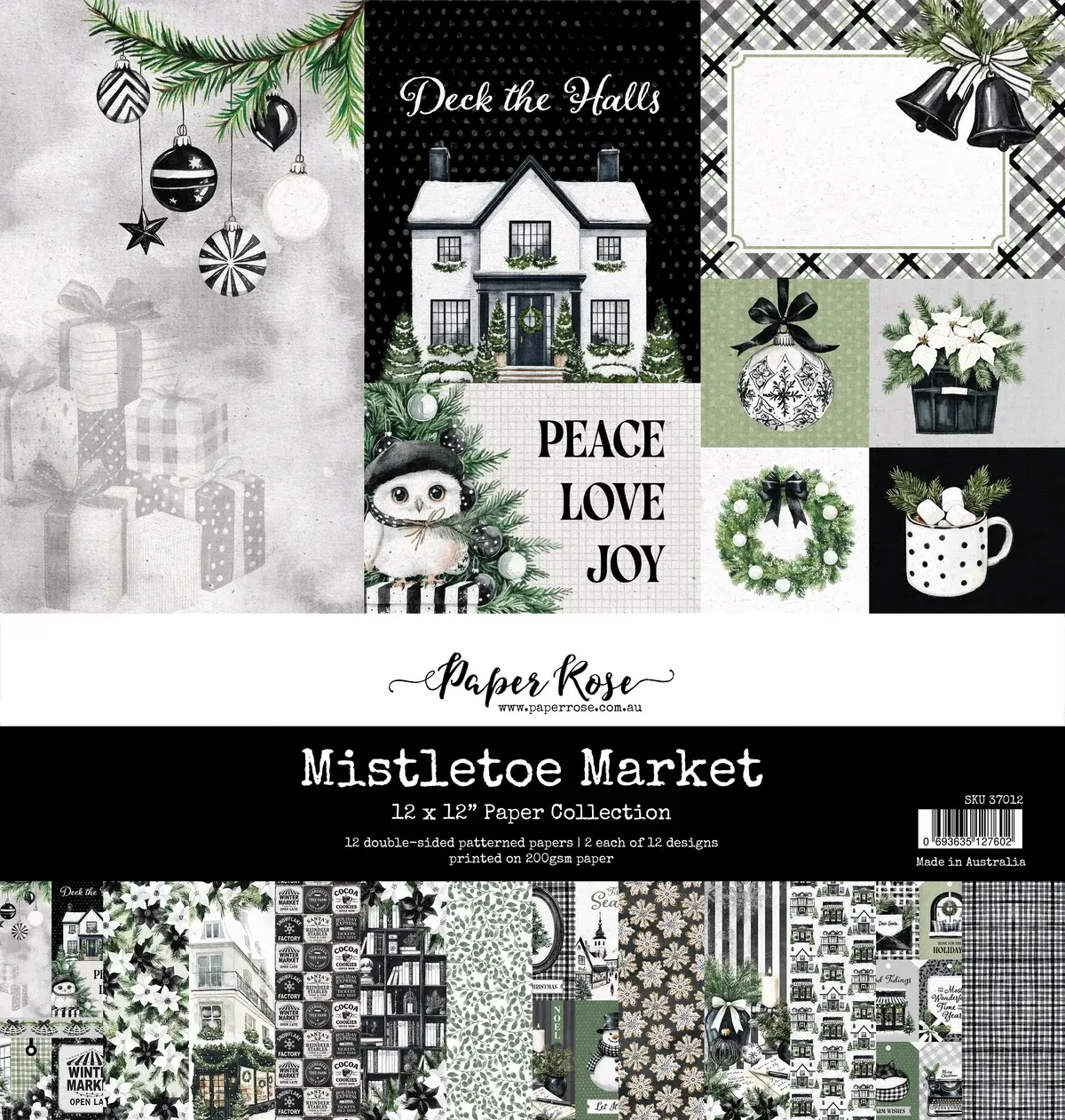 PAPER ROSE PAPER ROSE MISTLETOE MARKET 12x12 PAPER COLLECTION