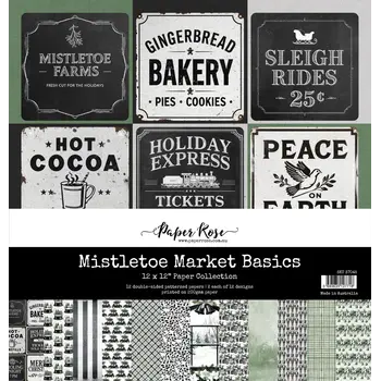 PAPER ROSE PAPER ROSE MISTLETOE MARKET 12x12 BASICS PAPER COLLECTION