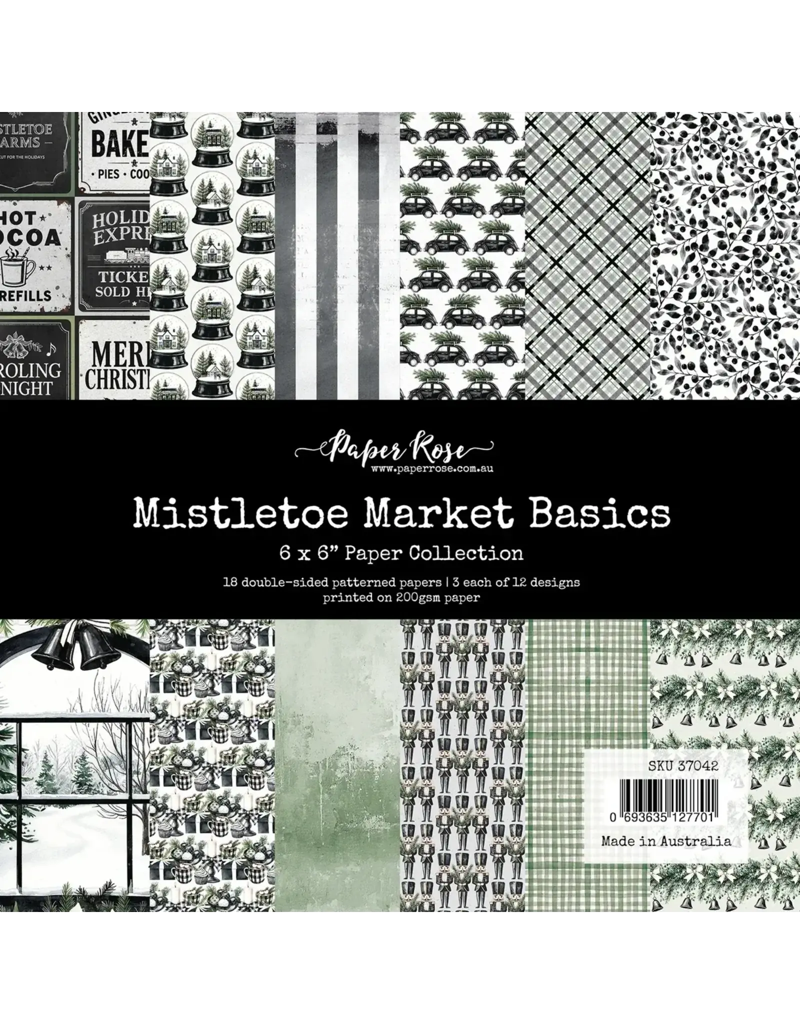 PAPER ROSE PAPER ROSE MISTLETOE MARKET 6x6 BASICS PAPER COLLECTION