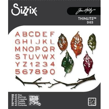 SIZZIX SIZZIX TIM HOLTZ THINLITS VAULT LEAVES + STICKS DIE SET
