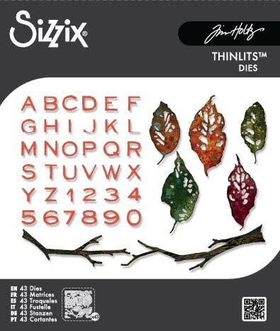 SIZZIX SIZZIX TIM HOLTZ THINLITS VAULT LEAVES + STICKS DIE SET