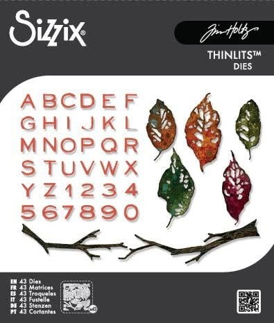 SIZZIX SIZZIX TIM HOLTZ THINLITS VAULT LEAVES + STICKS DIE SET