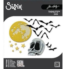 SIZZIX SIZZIX TIM HOLTZ THINLITS VAULT MOONLIGHT SCARE DIE SET