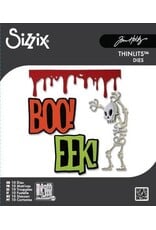 SIZZIX SIZZIX TIM HOLTZ THINLITS VAULT FRIGHTS + BONES DIE SET