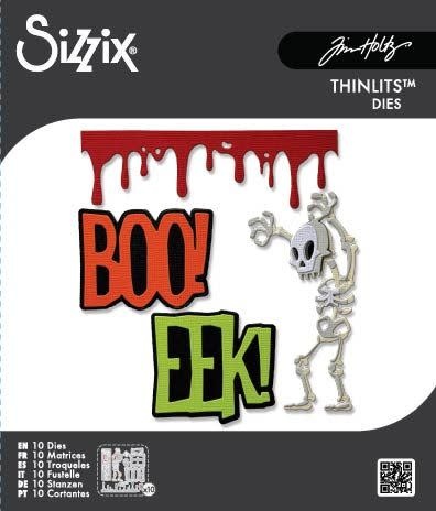 SIZZIX SIZZIX TIM HOLTZ THINLITS VAULT FRIGHTS + BONES DIE SET