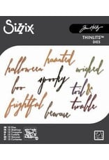 SIZZIX SIZZIX TIM HOLTZ THINLITS HALLOWEEN WORDS/HANDWRITTEN DIE SET