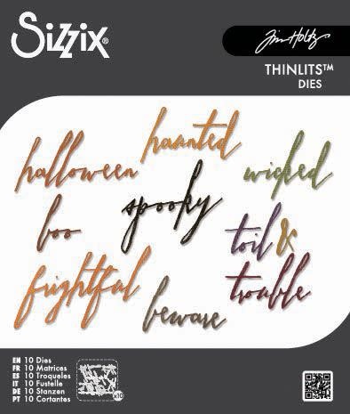 SIZZIX SIZZIX TIM HOLTZ THINLITS HALLOWEEN WORDS/HANDWRITTEN DIE SET