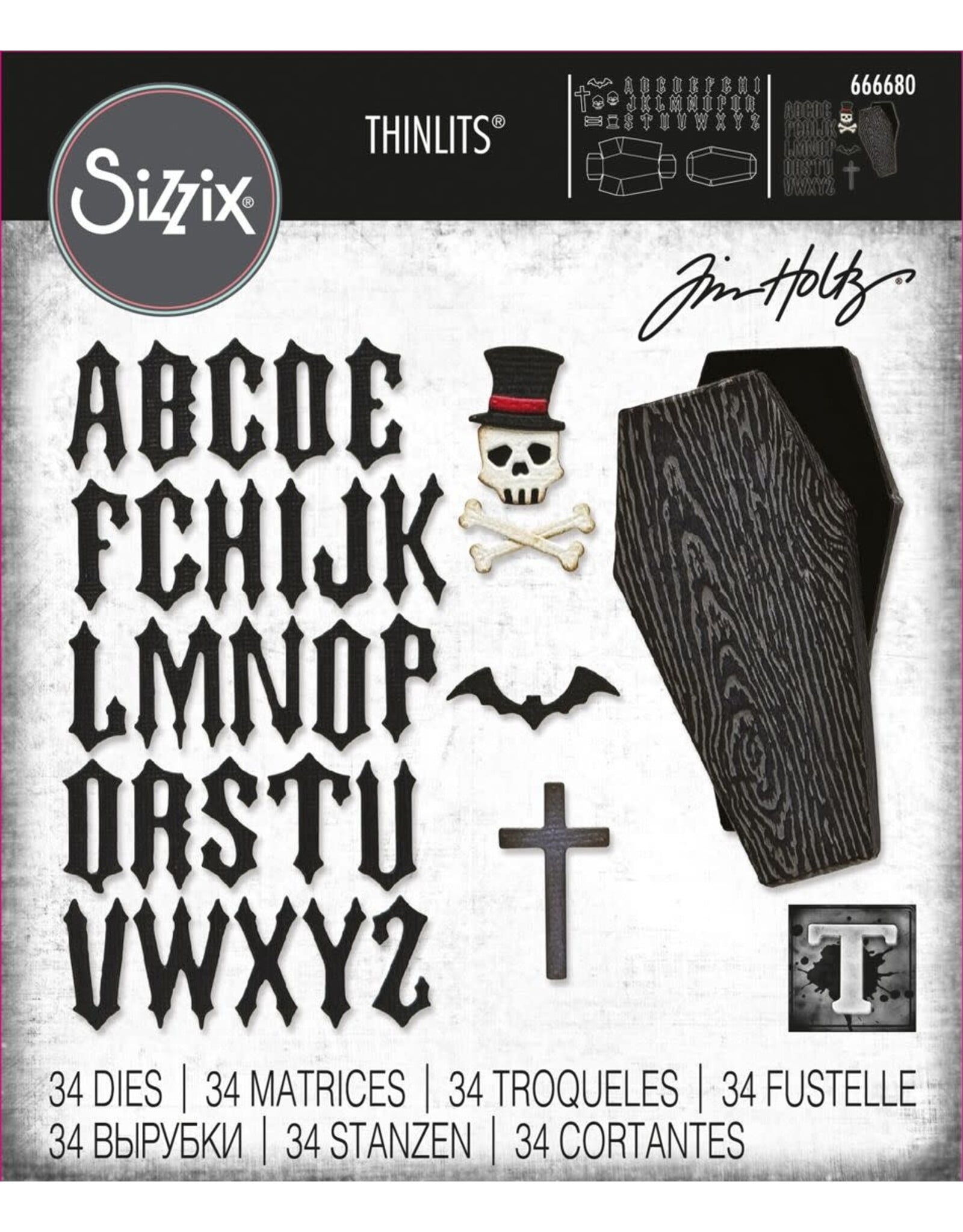 SIZZIX SIZZIX TIM HOLTZ THINLITS VAULT COFFIN BOX DIE SET