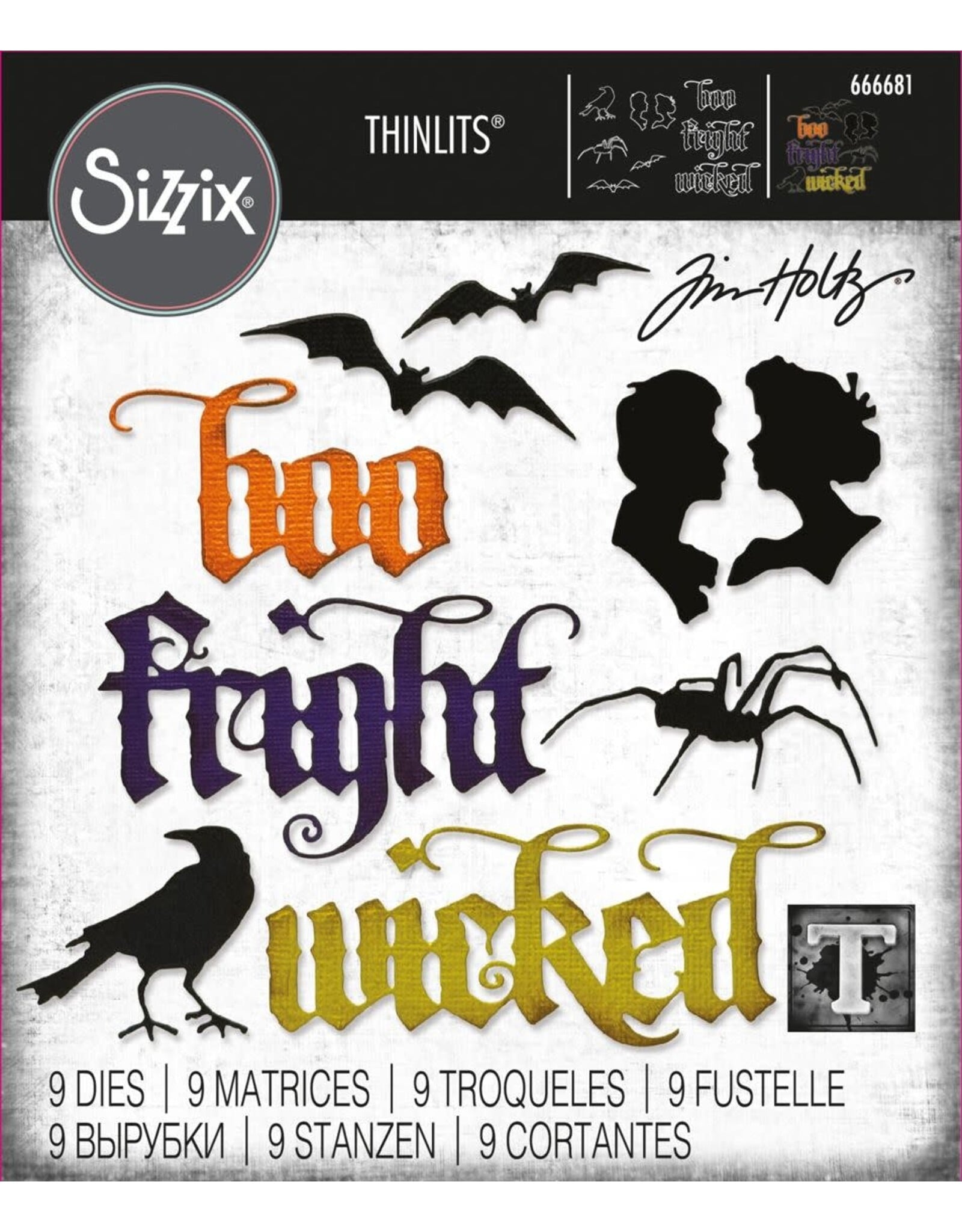 SIZZIX SIZZIX TIM HOLTZ THINLITS VAULT GOTHIC PORTRAITS DIE SET