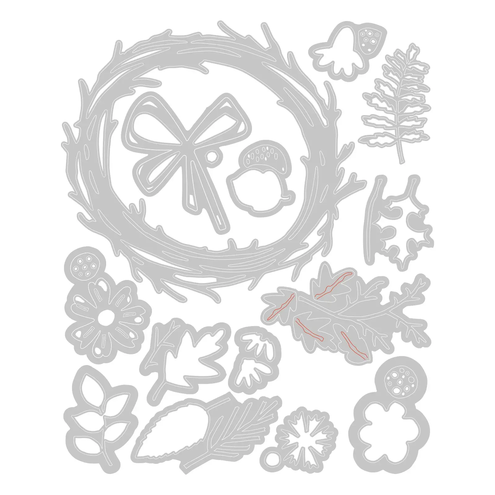 SIZZIX SIZZIX TIM HOLTZ THINLITS VAULT FOLIAGE WREATH DIE SET