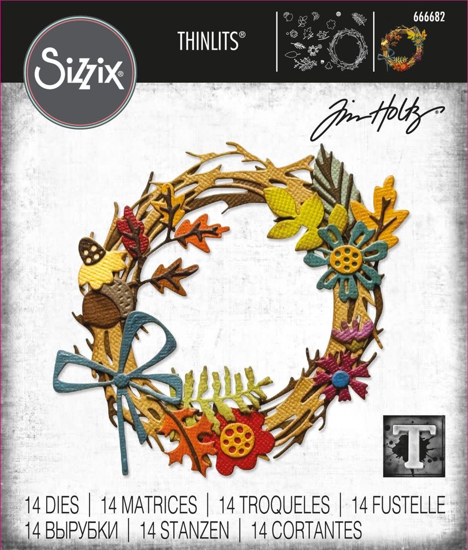 SIZZIX SIZZIX TIM HOLTZ THINLITS VAULT FOLIAGE WREATH DIE SET