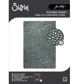 SIZZIX SIZZIX TIM HOLTZ 3D TEXTURE FADES CRACKED LEATHER LARGE A5 EMBOSSING FOLDER