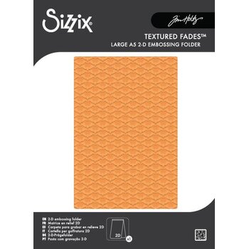 SIZZIX SIZZIX TIM HOLTZ 2D TEXTURE FADES VAULT BATGROUND LARGE A5 EMBOSSING FOLDER