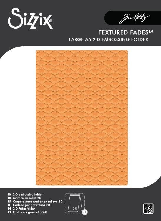 SIZZIX SIZZIX TIM HOLTZ 2D TEXTURE FADES VAULT BATGROUND LARGE A5 EMBOSSING FOLDER