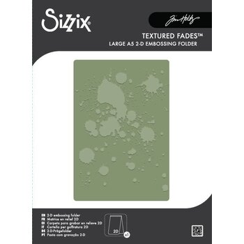 SIZZIX SIZZIX TIM HOLTZ 2D TEXTURE FADES "VAULT" GRANDES ÉCLABOUSSURES D'ENCRE DOSSIER À GAUFRAGE A5