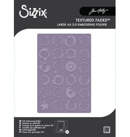 SIZZIX SIZZIX TIM HOLTZ 2D TEXTURE FADES VAULT RINGER LARGE A5 EMBOSSING FOLDER