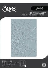 SIZZIX SIZZIX TIM HOLTZ 2D TEXTURE FADES VAULT COBWEB LARGE A5 EMBOSSING FOLDER