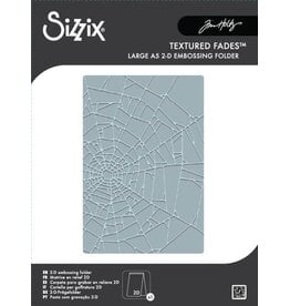 SIZZIX SIZZIX TIM HOLTZ 2D TEXTURE FADES VAULT COBWEB LARGE A5 EMBOSSING FOLDER