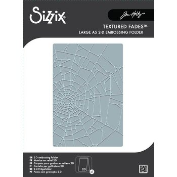 SIZZIX SIZZIX TIM HOLTZ 2D TEXTURE FADES VAULT COBWEB LARGE A5 EMBOSSING FOLDER
