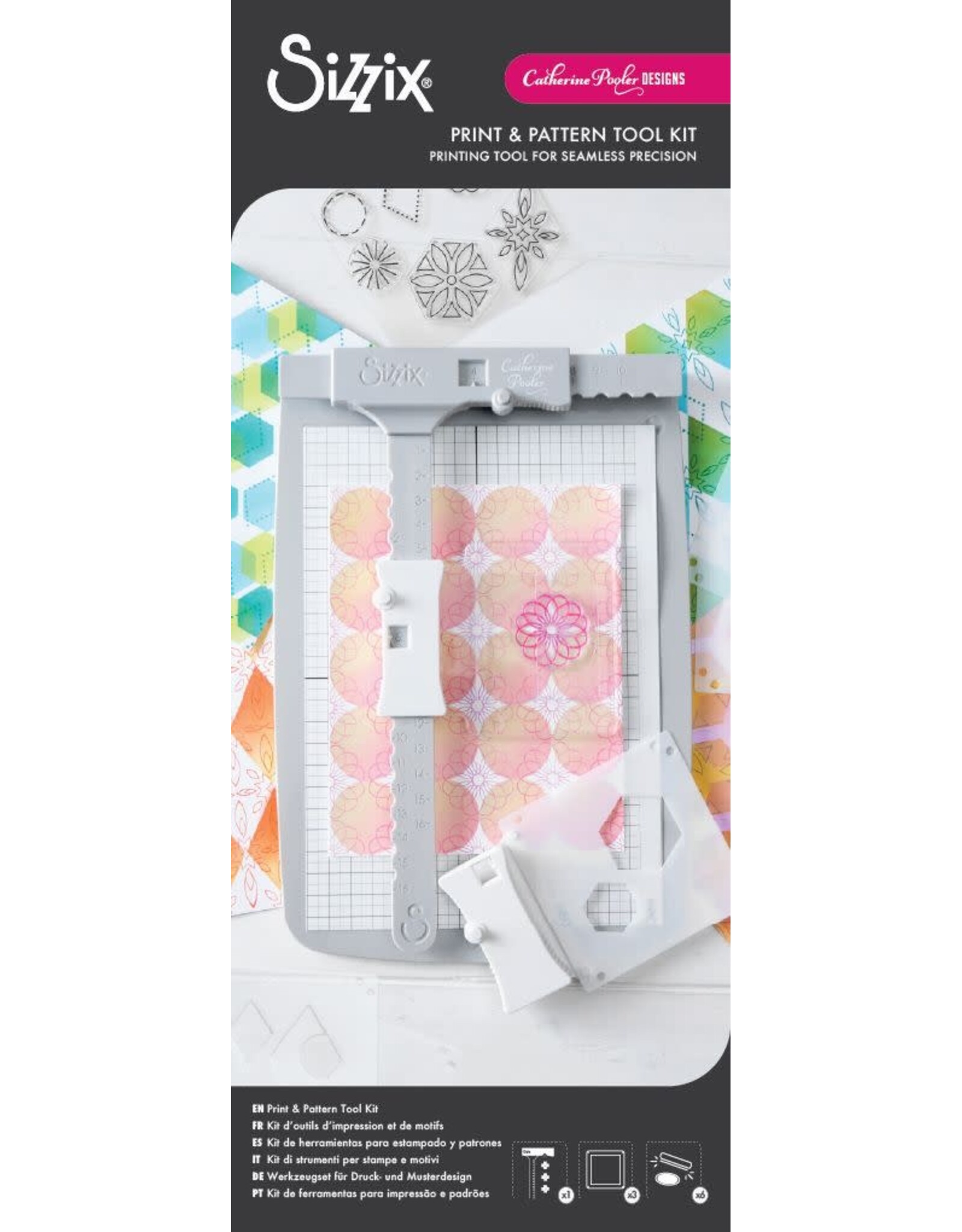 SIZZIX SIZZIX STENCIL & STAMP PRINT & PATTERN TOOL KIT