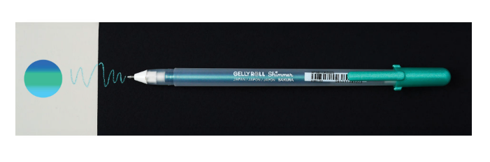 SAKURA GELLY ROLL SHIMMER GEL PEN AQUA GREEN