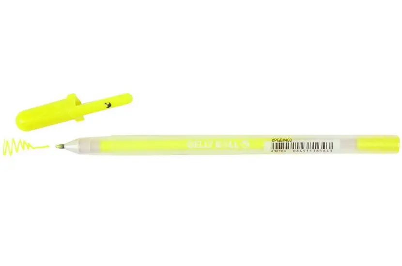 SAKURA GELLY ROLL MOONLIGHT 0.5mm GEL PEN - FLOURESCENT YELLOW