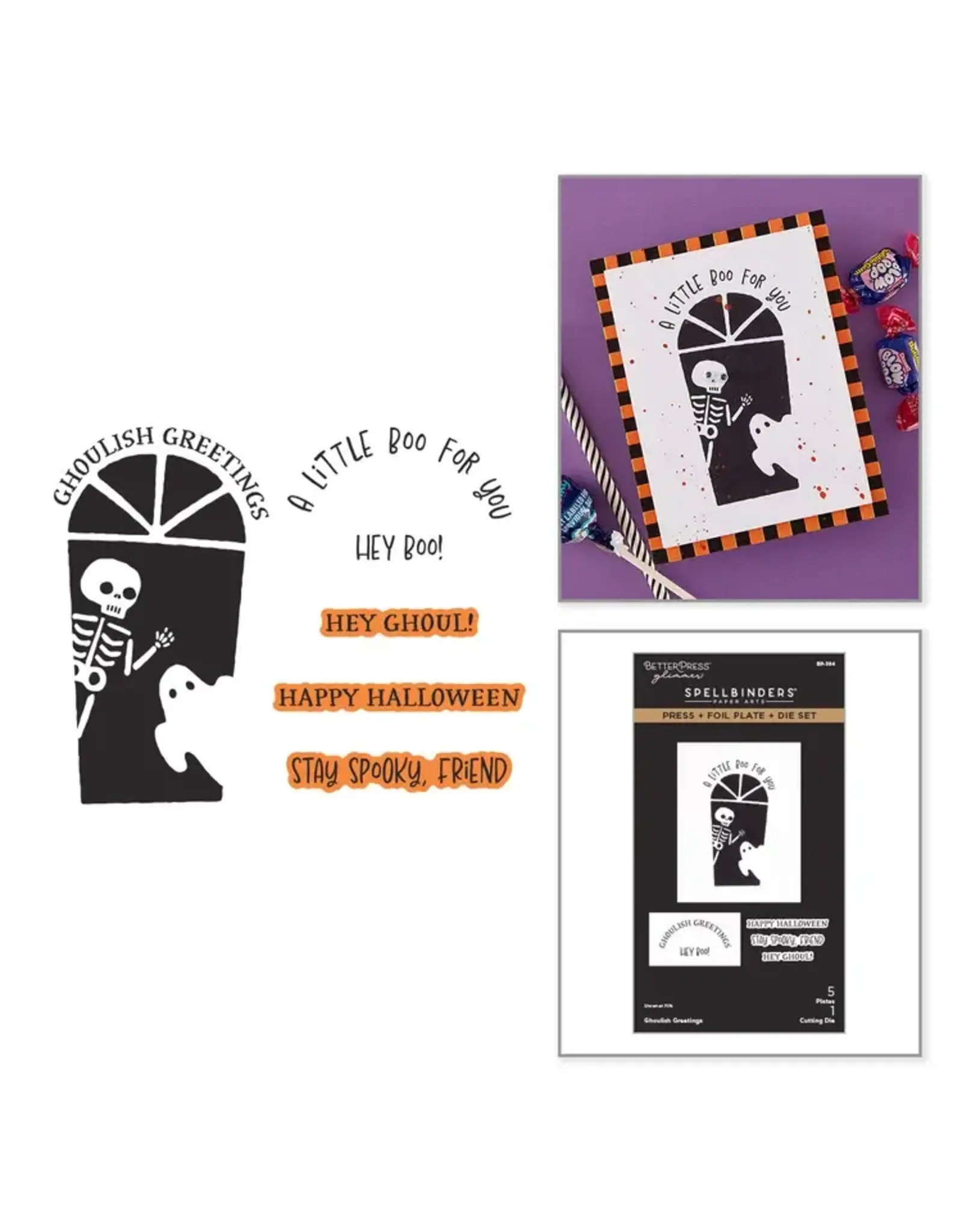 SPELLBINDERS SPELLBINDERS BETTERPRESS GHOULISH GREETINGS PRESS + FOIL PLATE