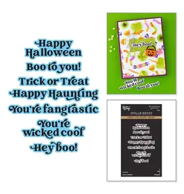 SPELLBINDERS SPELLBINDERS BETTERPRESS SIMON HURLEY SPOOKY SENTIMENTS PRESS + FOIL PLATE & DIE SET