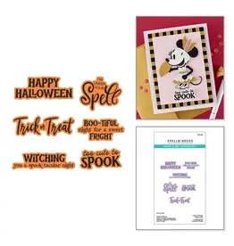 SPELLBINDERS SPELLBINDERS CLASSIC MOUSE TRICK-OR-TREAT SENTIMENTS CLEAR STAMP & DIE SET