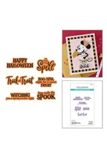 SPELLBINDERS SPELLBINDERS CLASSIC MOUSE TRICK-OR-TREAT SENTIMENTS CLEAR STAMP & DIE SET