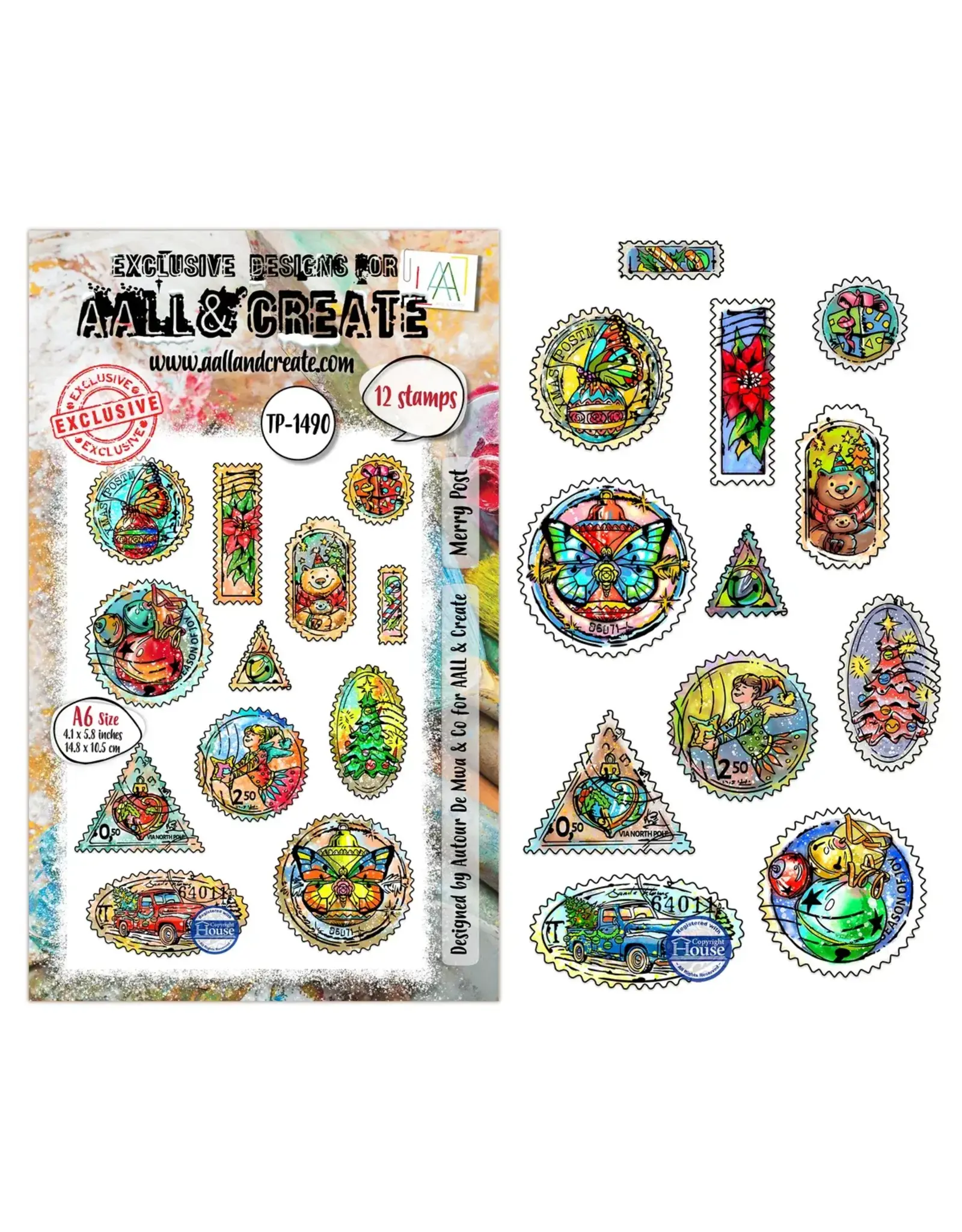 AALL & CREATE AALL & CREATE AUTOUR DE MWA #1490 MERRY POST A6 CLEAR STAMP SET