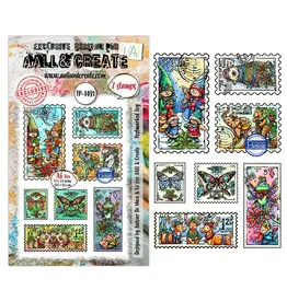 AALL & CREATE AALL & CREATE AUTOUR DE MWA #1491 POSTMARKED JOY A6 CLEAR STAMP SET