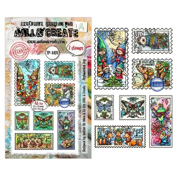 AALL & CREATE AALL & CREATE AUTOUR DE MWA #1491 POSTMARKED JOY A6 CLEAR STAMP SET