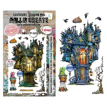 AALL & CREATE AALL & CREATE AUTOUR DE MWA #1504 CREAKING CABIN A6 CLEAR STAMP SET