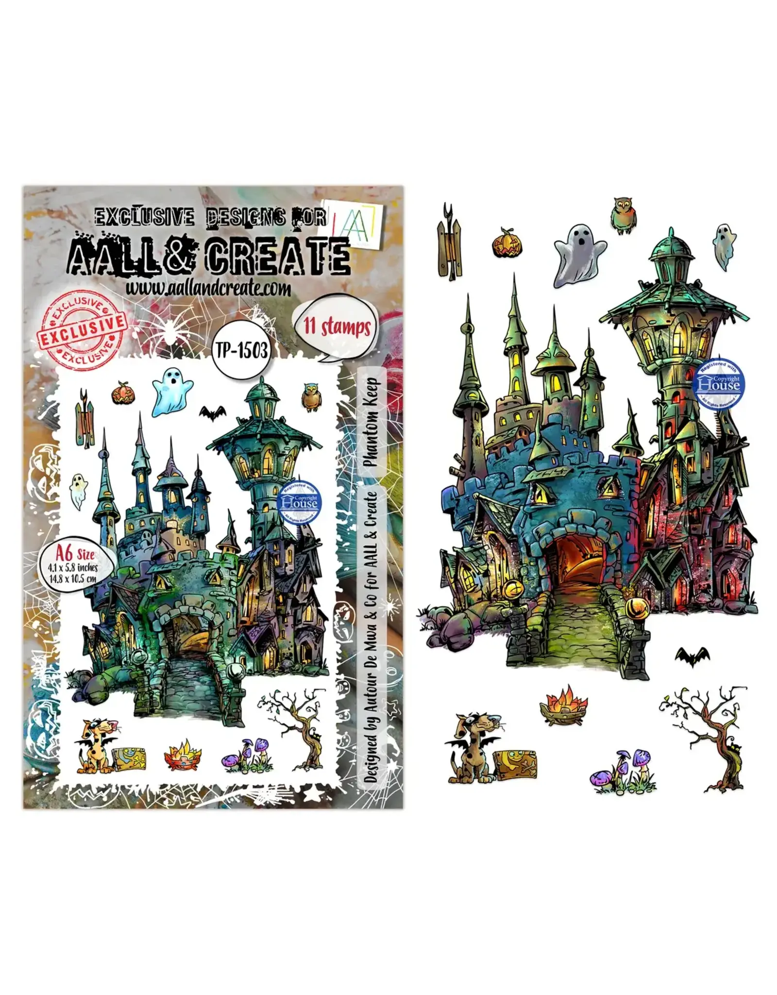 AALL & CREATE AALL & CREATE AUTOUR DE MWA #1503 PHANTOM KEEP A6 CLEAR STAMP SET