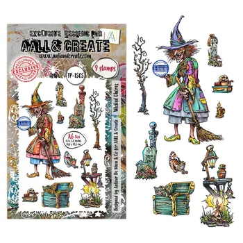 AALL & CREATE AALL & CREATE AUTOUR DE MWA #1505 WICKED CHORES A6 CLEAR STAMP SET