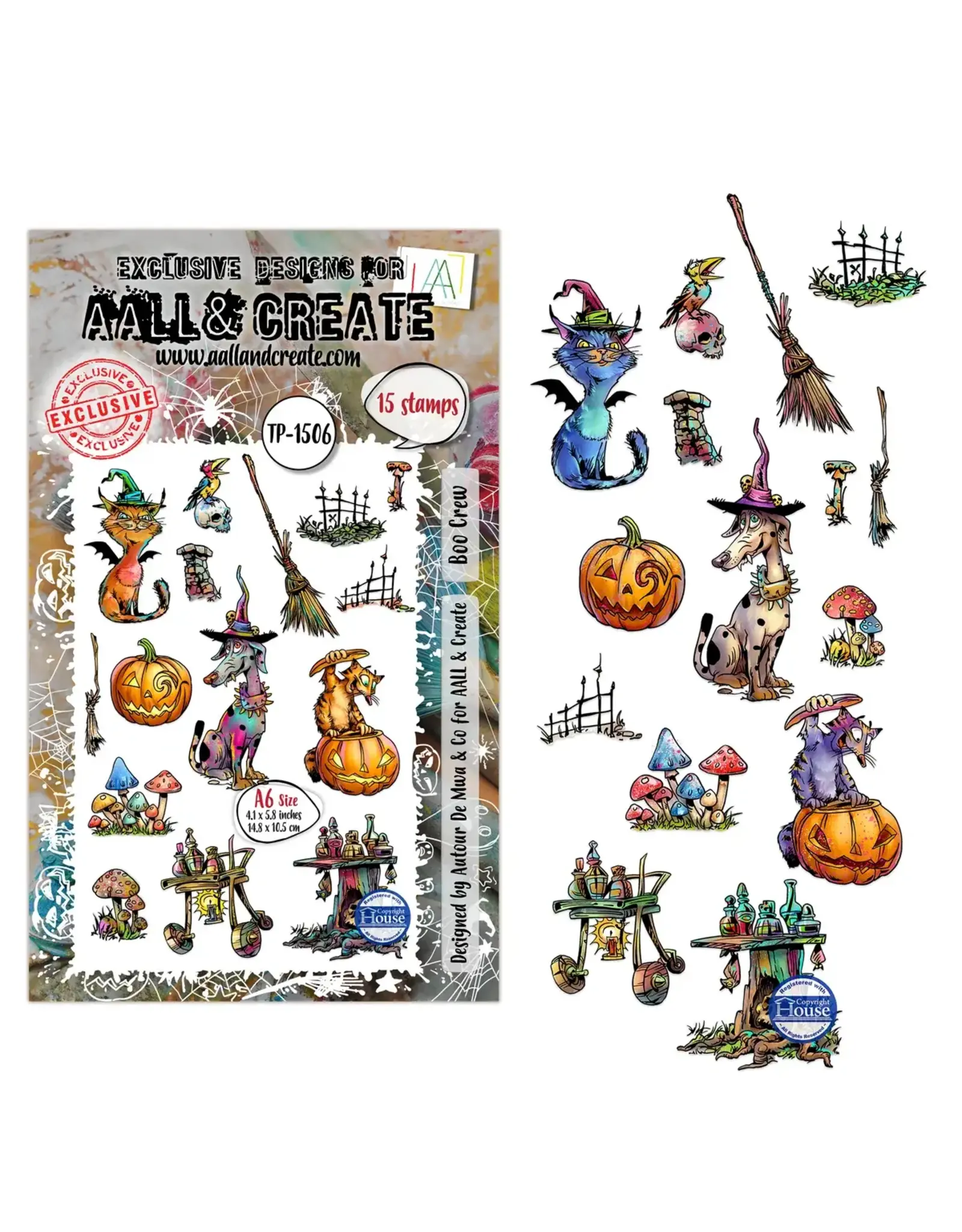 AALL & CREATE AALL & CREATE AUTOUR DE MWA #1506 BOO CREW A6 CLEAR STAMP SET