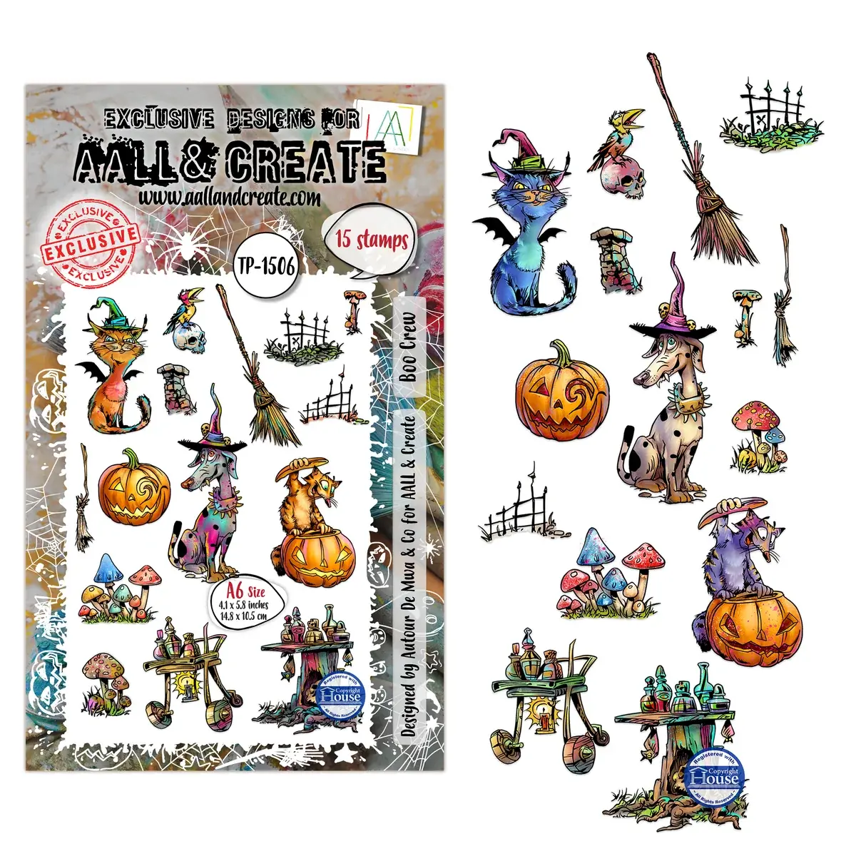 AALL & CREATE AALL & CREATE AUTOUR DE MWA #1506 BOO CREW A6 CLEAR STAMP SET