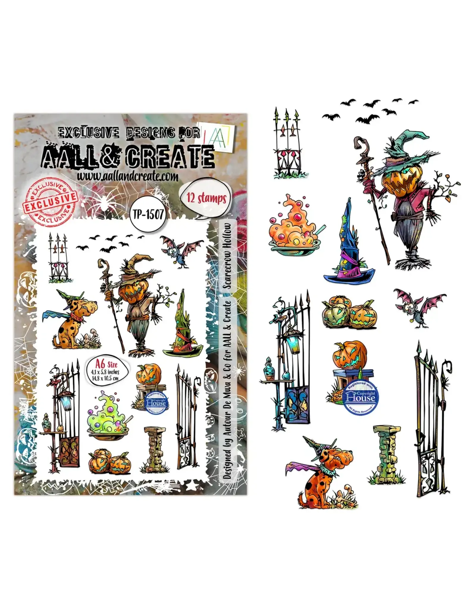 AALL & CREATE AALL & CREATE AUTOUR DE MWA #1507 SCARECROW HOLLOW A6 CLEAR STAMP SET