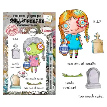 AALL & CREATE AALL & CREATE JANET KLEIN #1415 CANDY OVERLOAD A7 CLEAR STAMP SET