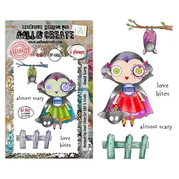 AALL & CREATE AALL & CREATE JANET KLEIN #1416 ALMOST SCARY A7 CLEAR STAMP SET