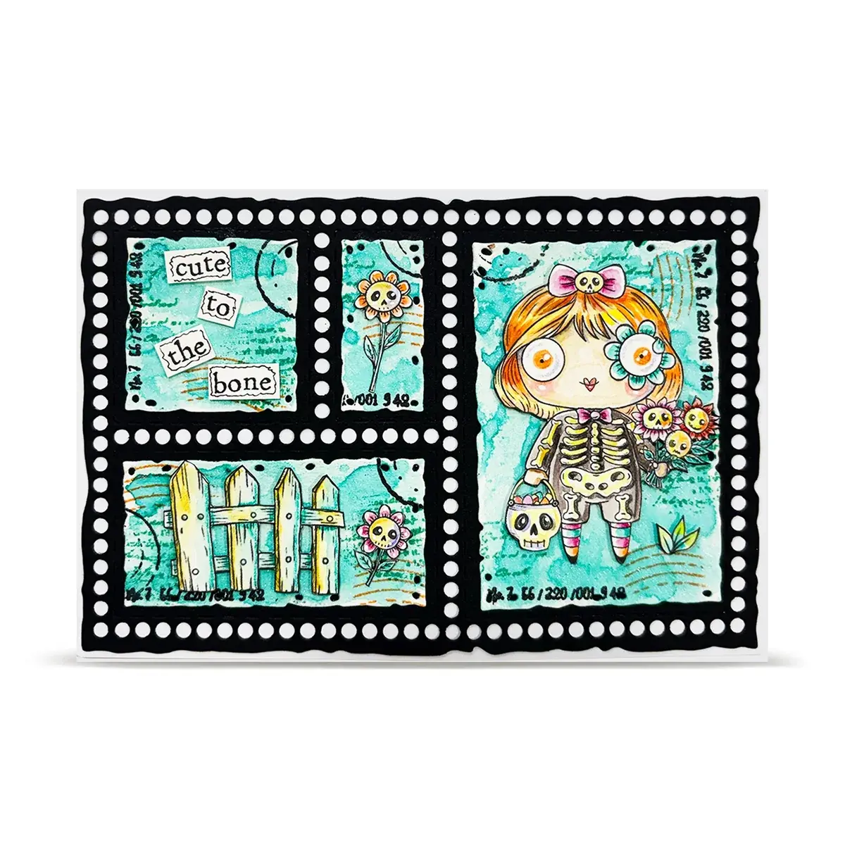 AALL & CREATE AALL & CREATE JANET KLEIN #1418 CUTE TO THE BONE A7 CLEAR STAMP SET