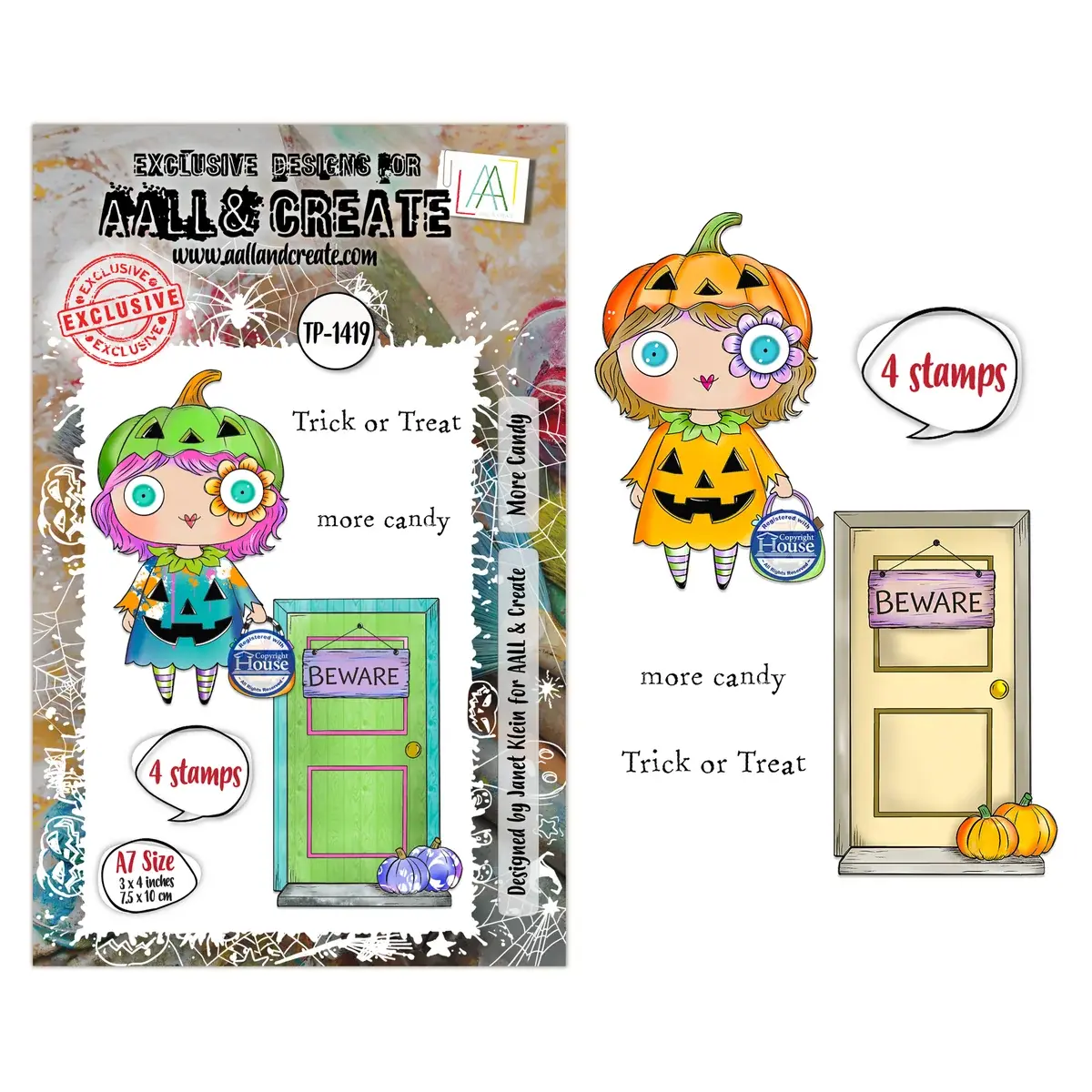 AALL & CREATE AALL & CREATE JANET KLEIN #1419 MORE CANDY A7 CLEAR STAMP SET