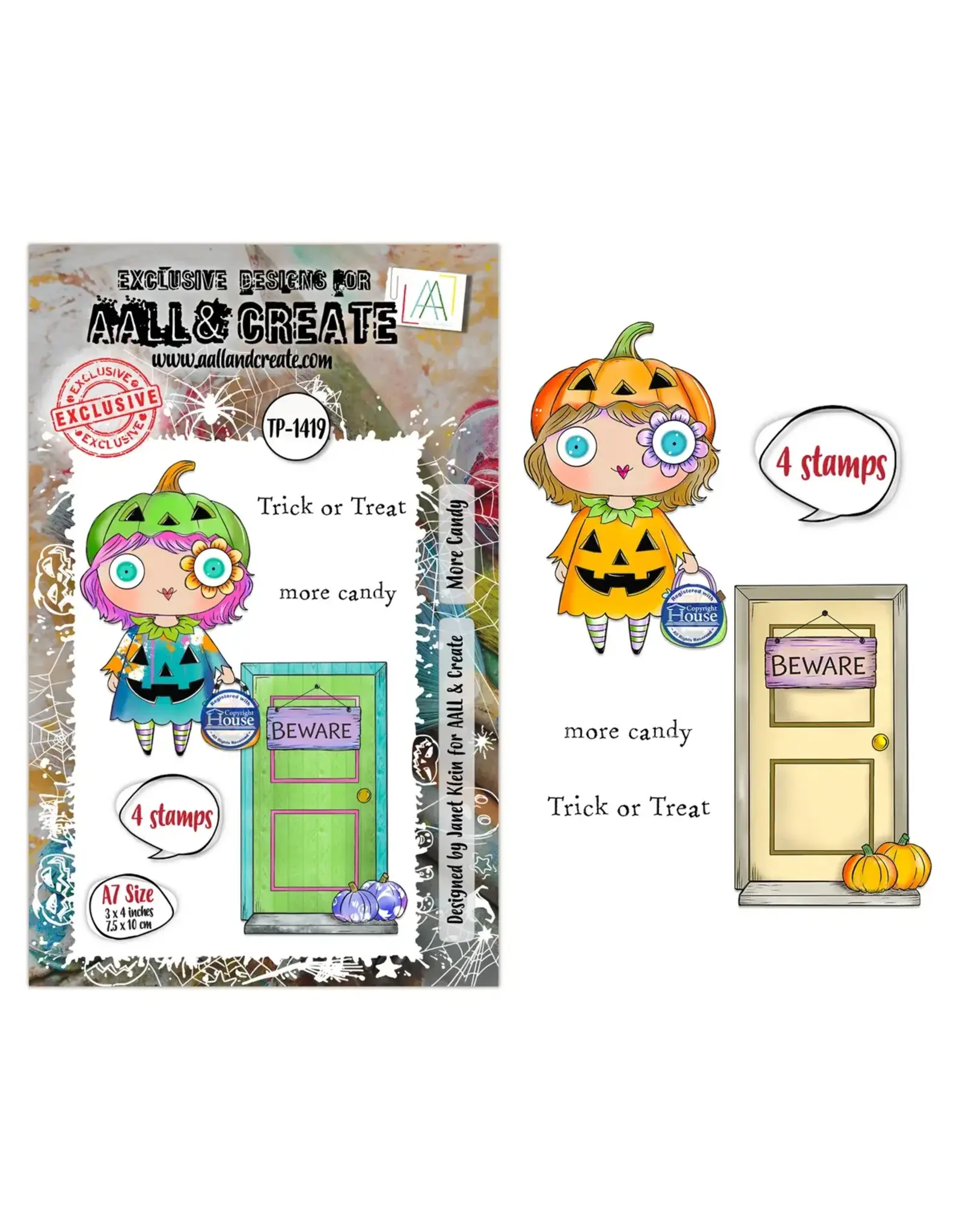 AALL & CREATE AALL & CREATE JANET KLEIN #1419 MORE CANDY A7 CLEAR STAMP SET