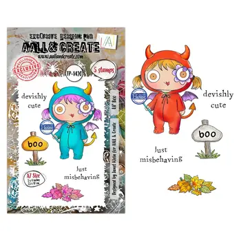 AALL & CREATE AALL & CREATE JANET KLEIN #1420 LIL' BOO A7 CLEAR STAMP SET