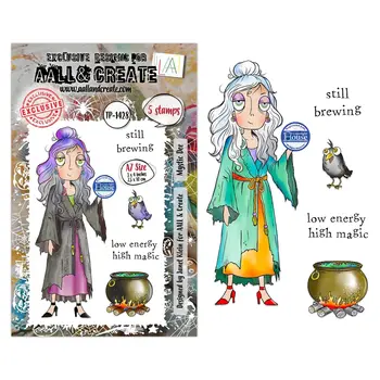 AALL & CREATE AALL & CREATE JANET KLEIN #1428 MYSTIC DEE A7 CLEAR STAMP SET