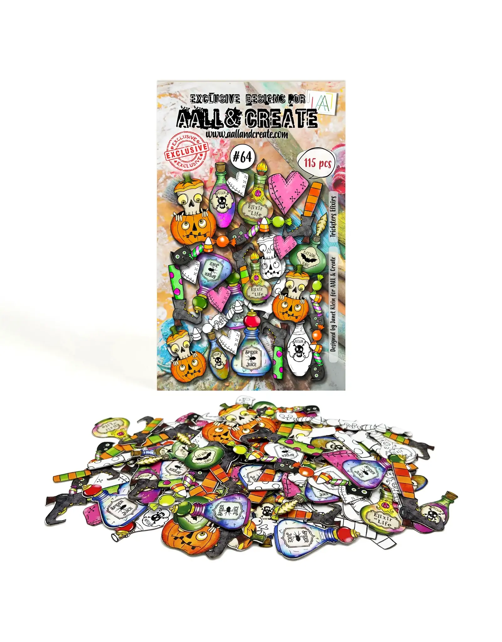 AALL & CREATE AALL & CREATE JANET KLEIN #64 TRICKSTERS ELIXIRS EPHEMERA DIE CUTS 115/PK