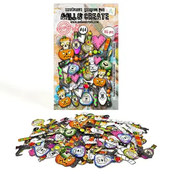 AALL & CREATE AALL & CREATE JANET KLEIN #64 TRICKSTERS ELIXIRS EPHEMERA DIE CUTS 115/PK